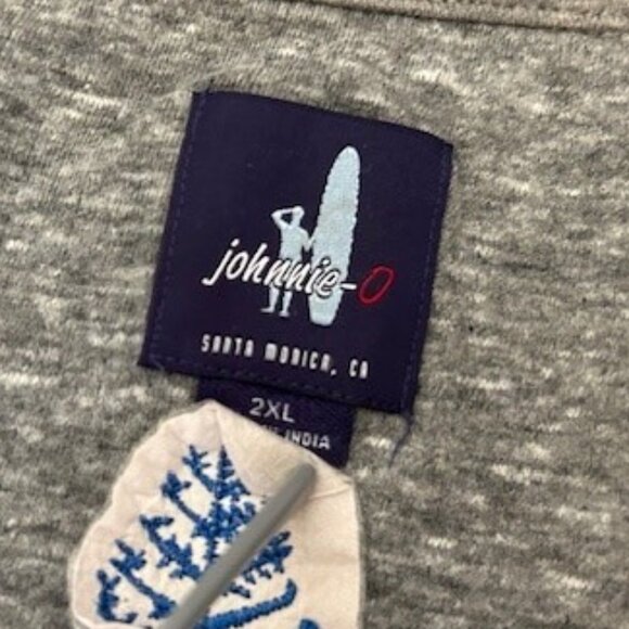 Johnnie-O 1/4 Zip Pullover Mens 2XL Long Sleeve Cotton/Poly Gray w/Blue Stripe - Picture 3 of 14
